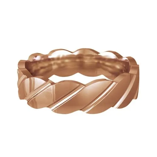 Patterned Designer Rose Gold Wedding Ring - Tenere